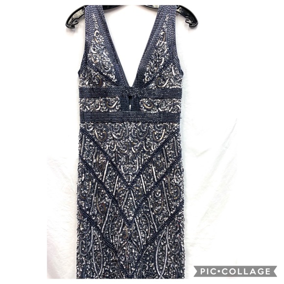 Aidan Mattox beaded sleeveless long evening Gown - Picture 6 of 7